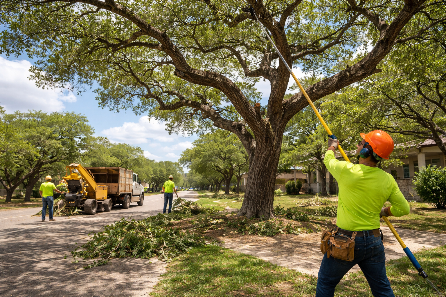 Full yard cleanup and tree trimming in Austin TX
